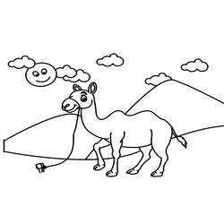 Camel (Animals) coloring page #205461 to print and color
