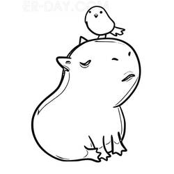 Capybara (Animals) coloring page #207577 to print and color