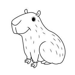 Capybara (Animals) coloring page #207585 to print and color