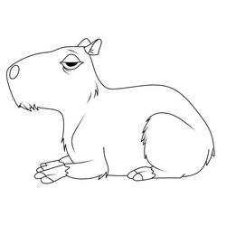 Capybara (Animals) coloring page #207587 to print and color