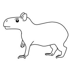 Capybara (Animals) coloring page #207592 to print and color