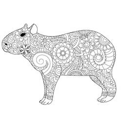 Capybara (Animals) coloring page #207595 to print and color