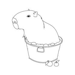 Capybara (Animals) coloring page #207597 to print and color