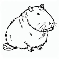 Capybara (Animals) coloring page #207600 to print and color