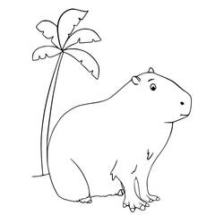 Capybara (Animals) coloring page #207601 to print and color