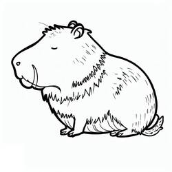 Capybara (Animals) coloring page #207608 to print and color