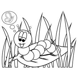 Coloring page: Caterpillar (Animals) #18222 - Printable coloring pages