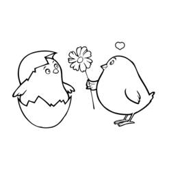 Coloring page: Chick (Animals) #15454 - Printable coloring pages