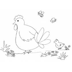 Coloring page: Chicken (Animals) #17232 - Free Printable Coloring Pages