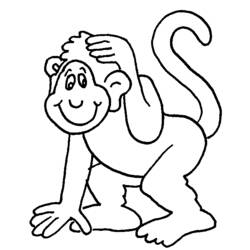 Coloring page: Chimpanzee (Animals) #2809 - Printable coloring pages
