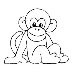 Coloring page: Chimpanzee (Animals) #2851 - Printable coloring pages