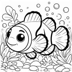 Clownfish (Animals) coloring page #218316 to print and color