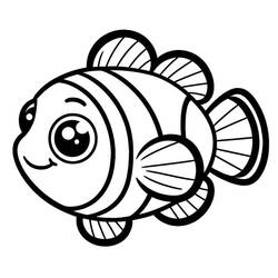 Clownfish (Animals) coloring page #218339 to print and color