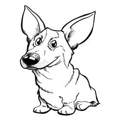 Corgi (Animals) coloring page #220757 to print and color