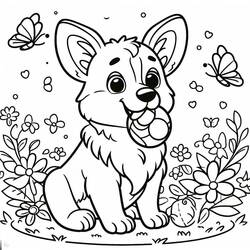 Corgi (Animals) coloring page #220789 to print and color
