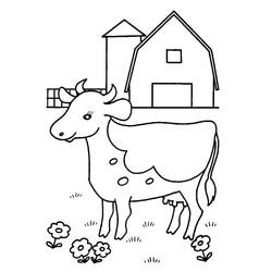 Cow (Animals) coloring page #178293 to print and color