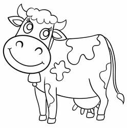 Cow (Animals) coloring page #178298 to print and color