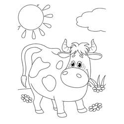 Cow (Animals) coloring page #178318 to print and color