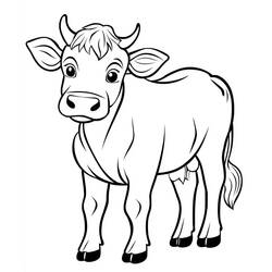 Cow (Animals) coloring page #217656 to print and color