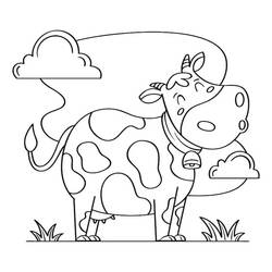 Cow (Animals) coloring page #217658 to print and color