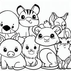Cute Animals (Animals) coloring page #189913 to print and color