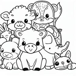 Cute Animals (Animals) coloring page #189917 to print and color