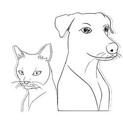 Coloring page: Dog and Cat (Animals) #211012 - Free Printable Coloring Pages
