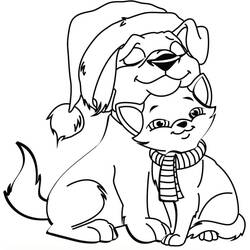 Coloring page: Dog and Cat (Animals) #211016 - Free Printable Coloring Pages