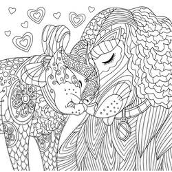 Coloring page: Dog and Cat (Animals) #211019 - Free Printable Coloring Pages
