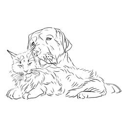 Coloring page: Dog and Cat (Animals) #211042 - Free Printable Coloring Pages
