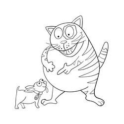 Coloring page: Dog and Cat (Animals) #211048 - Free Printable Coloring Pages