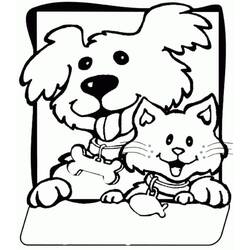 Coloring page: Dog and Cat (Animals) #211050 - Free Printable Coloring Pages