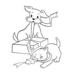 Coloring page: Dog and Cat (Animals) #211058 - Free Printable Coloring Pages