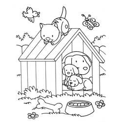 Coloring page: Dog and Cat (Animals) #211065 - Free Printable Coloring Pages