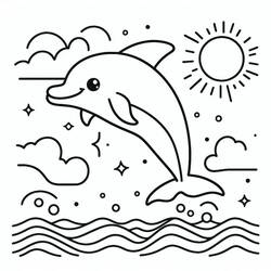 Dolphin (Animals) coloring page #217220 to print and color