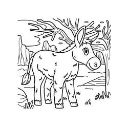 Donkey (Animals) coloring page #197836 to print and color