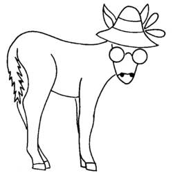 Coloring page: Donkey (Animals) #550 - Printable coloring pages