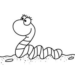 Earthworm (Animals) coloring page #214606 to print and color