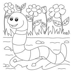 Earthworm (Animals) coloring page #214611 to print and color