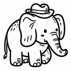 Elephant (Animals) coloring page #216845 to print and color