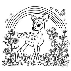 Fawn (Animals) coloring page #206061 to print and color