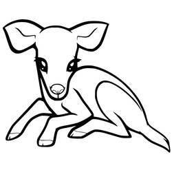 Fawn (Animals) coloring page #206085 to print and color