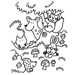 Forest Animals (Animals) coloring page #192069 to print and color