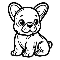 Coloring pages: French Bulldog - Free Printable Coloring Pages