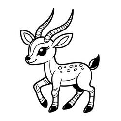 Gazelle (Animals) coloring page #219882 to print and color