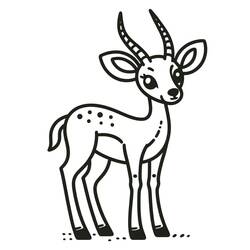 Gazelle (Animals) coloring page #219889 to print and color
