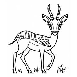 Gazelle (Animals) coloring page #219890 to print and color