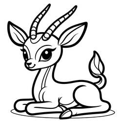 Gazelle (Animals) coloring page #219898 to print and color