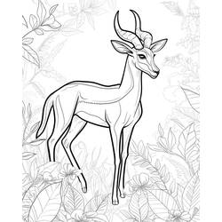 Gazelle (Animals) coloring page #219905 to print and color