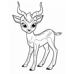 Gazelle (Animals) coloring page #219907 to print and color